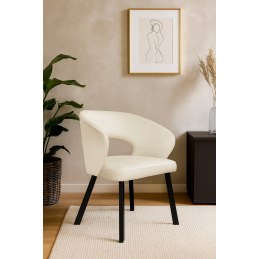 Krzesło tapicerowane AURA na czarnej nodze PROFIL MG50 do jadalni salonu