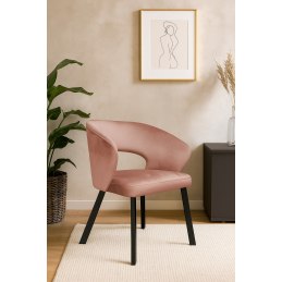 Krzesło tapicerowane AURA na czarnej nodze PROFIL MG58 do jadalni salonu