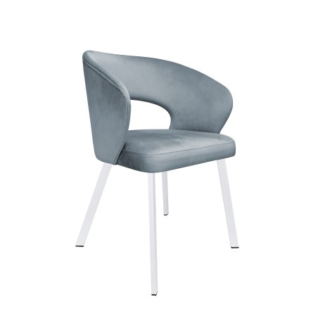 Krzesło tapicerowane AURA na białej nodze PROFIL BL06 do jadalni salonu