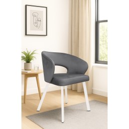 Krzesło tapicerowane AURA na białej nodze PROFIL BL14 do jadalni salonu