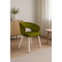 Krzesło tapicerowane AURA na białej nodze PROFIL BL75 do jadalni salonu