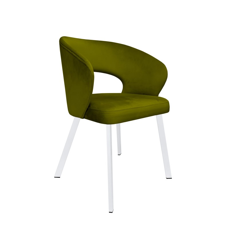 Krzesło tapicerowane AURA na białej nodze PROFIL BL75 do jadalni salonu