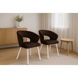 Krzesło tapicerowane AURA na białej nodze PROFIL MG05 do jadalni salonu