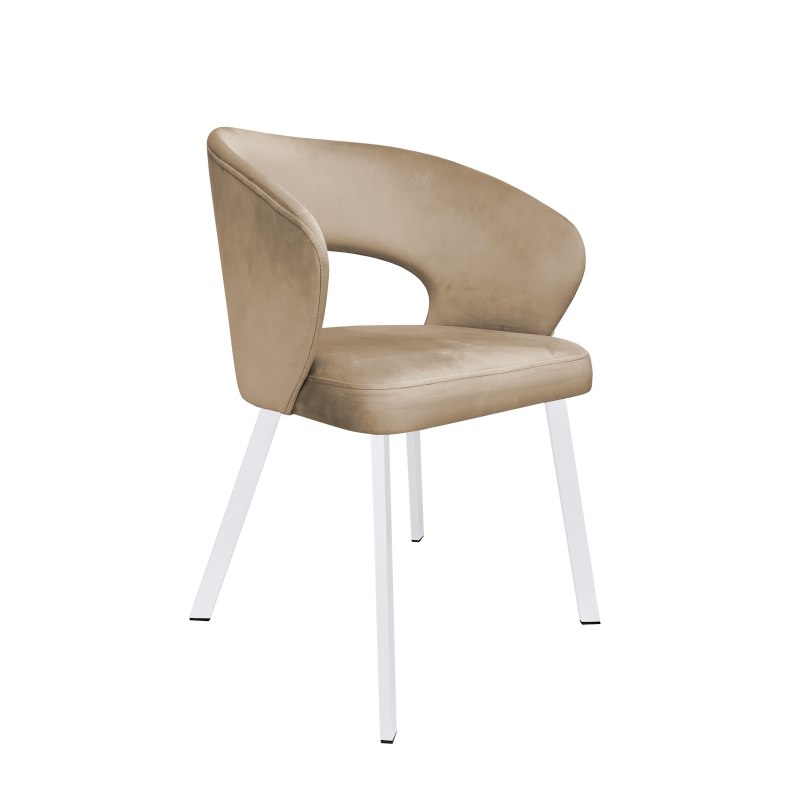 Krzesło tapicerowane AURA na białej nodze PROFIL MG06 do jadalni salonu