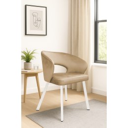 Krzesło tapicerowane AURA na białej nodze PROFIL MG06 do jadalni salonu