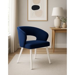 Krzesło tapicerowane AURA na białej nodze PROFIL MG16 do jadalni salonu