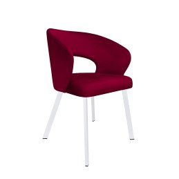 Krzesło tapicerowane AURA na białej nodze PROFIL MG31 do jadalni salonu