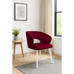 Krzesło tapicerowane AURA na białej nodze PROFIL MG31 do jadalni salonu