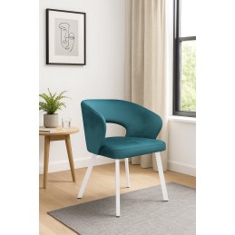 Krzesło tapicerowane AURA na białej nodze PROFIL MG33 do jadalni salonu