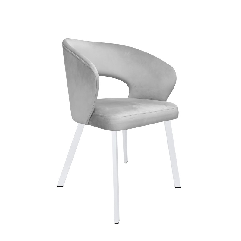 Krzesło tapicerowane AURA na białej nodze PROFIL MG39 do jadalni salonu