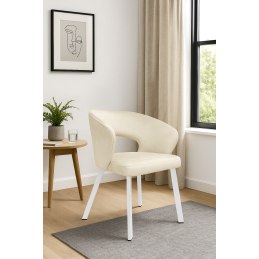 Krzesło tapicerowane AURA na białej nodze PROFIL MG50 do jadalni salonu