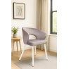 Krzesło tapicerowane AURA na białej nodze PROFIL MG55 do jadalni salonu