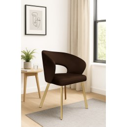 Krzesło tapicerowane AURA nogi złote PROFIL MG05 do jadalni