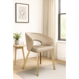 Krzesło tapicerowane AURA nogi złote PROFIL MG06 do jadalni