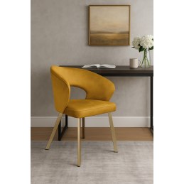 Krzesło tapicerowane AURA nogi złote PROFIL MG15 do jadalni