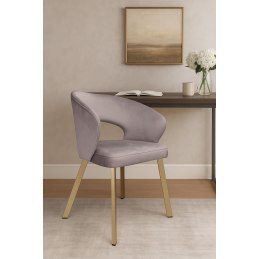 Krzesło tapicerowane AURA nogi złote PROFIL MG55 do jadalni