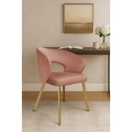 Krzesło tapicerowane AURA nogi złote PROFIL MG58 do jadalni