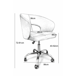 Fotel obrotowy AURA MG05 - brązowy welur, chromowana podstawa