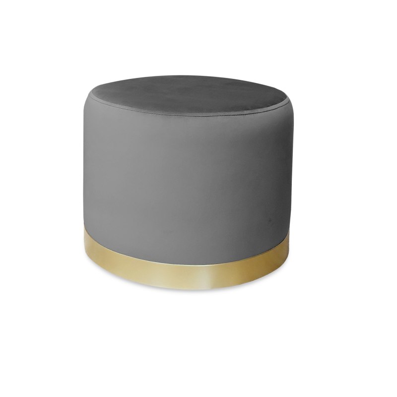 Pufa LUX welurowa ze złotą podstawą BL14 – elegancka pufa glamour do salonu