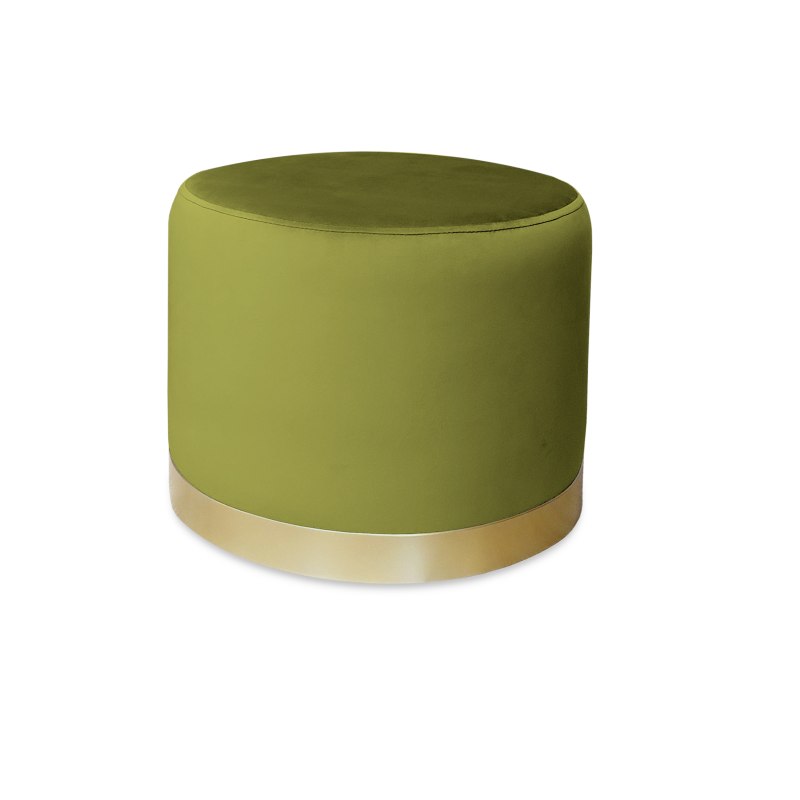 Pufa LUX welurowa ze złotą podstawą BL75 – elegancka pufa glamour do salonu