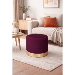 Pufa LUX welurowa ze złotą podstawą MG02 – elegancka pufa glamour do salonu