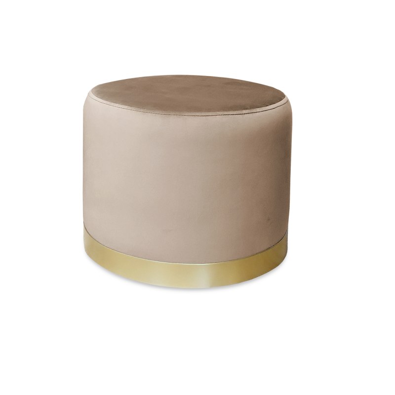 Pufa LUX welurowa ze złotą podstawą MG06 – elegancka pufa glamour do salonu