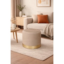 Pufa LUX welurowa ze złotą podstawą MG06 – elegancka pufa glamour do salonu