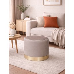 Pufa LUX welurowa ze złotą podstawą MG09 – elegancka pufa glamour do salonu