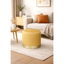 Pufa LUX welurowa ze złotą podstawą MG15 – elegancka pufa glamour do salonu