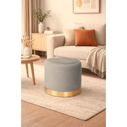 Pufa LUX welurowa ze złotą podstawą MG17 – elegancka pufa glamour do salonu