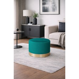 Pufa LUX welurowa ze złotą podstawą MG20 – elegancka pufa glamour do salonu