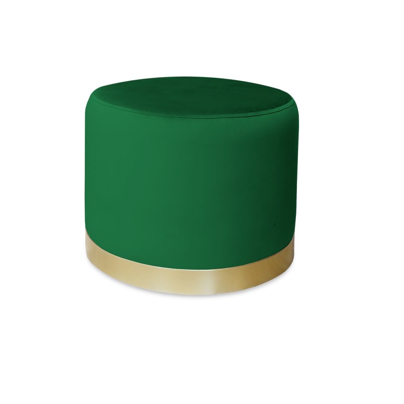 Pufa LUX welurowa ze złotą podstawą MG25 – elegancka pufa glamour do salonu