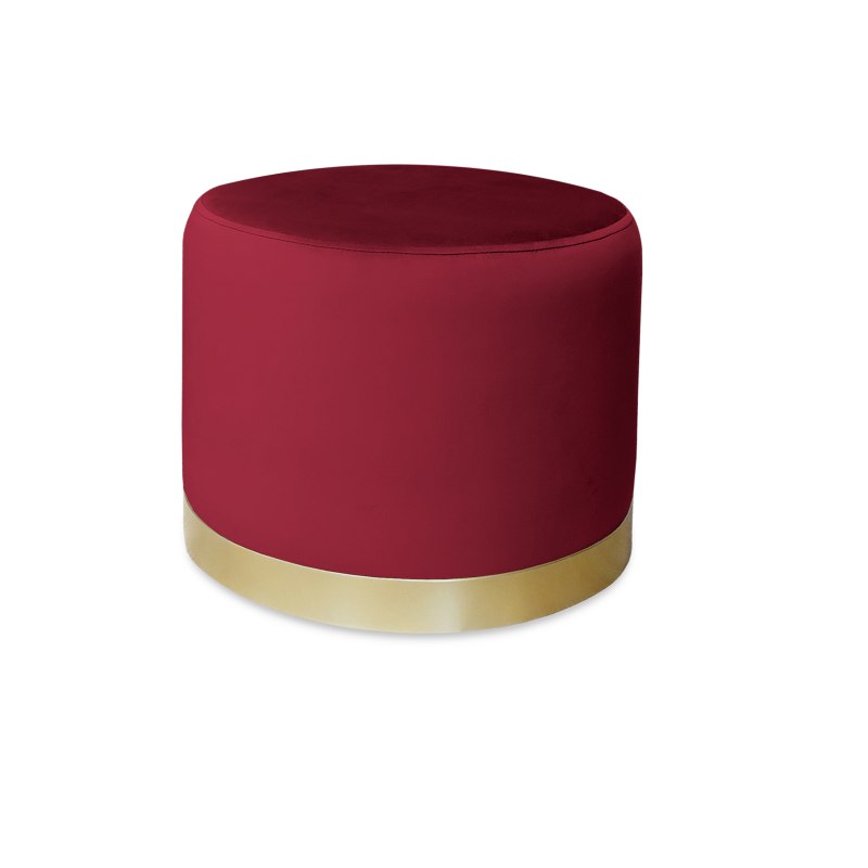 Pufa LUX welurowa ze złotą podstawą MG31 – elegancka pufa glamour do salonu