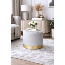 Pufa LUX welurowa ze złotą podstawą MG39 – elegancka pufa glamour do salonu