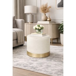 Pufa LUX welurowa ze złotą podstawą MG50 – elegancka pufa glamour do salonu