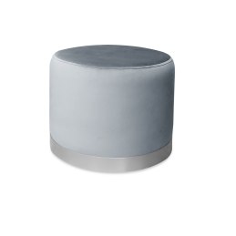 Pufa LUX welurowa z szarą podstawą BL06 – elegancka pufa glamour do salonu