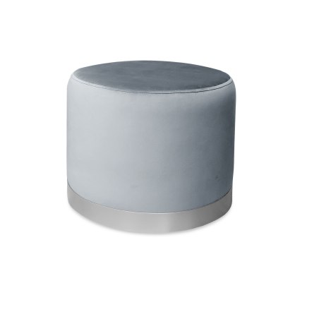 Pufa LUX welurowa z szarą podstawą BL06 – elegancka pufa glamour do salonu