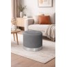 Pufa LUX welurowa z szarą podstawą BL14 – elegancka pufa glamour do salonu
