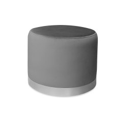 Pufa LUX welurowa z szarą podstawą BL14 – elegancka pufa glamour do salonu