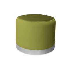 Pufa LUX welurowa z szarą podstawą BL75 – elegancka pufa glamour do salonu