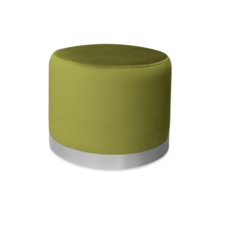 Pufa LUX welurowa z szarą podstawą BL75 – elegancka pufa glamour do salonu