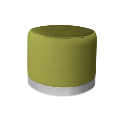 Pufa LUX welurowa z szarą podstawą BL75 – elegancka pufa glamour do salonu