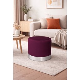 Pufa LUX welurowa z szarą podstawą MG02 – elegancka pufa glamour do salonu