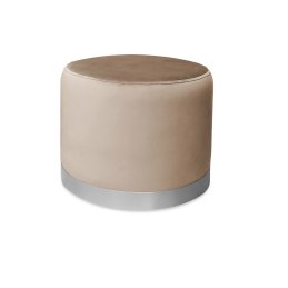 Pufa LUX welurowa z szarą podstawą MG06 – elegancka pufa glamour do salonu