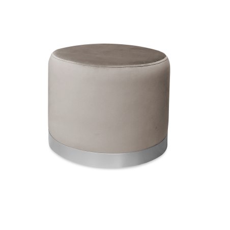 Pufa LUX welurowa z szarą podstawą MG09 – elegancka pufa glamour do salonu