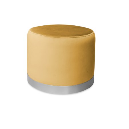 Pufa LUX welurowa z szarą podstawą MG15 – elegancka pufa glamour do salonu