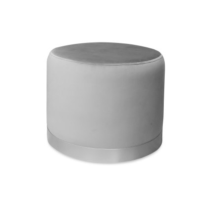 Pufa LUX welurowa z szarą podstawą MG17 – elegancka pufa glamour do salonu