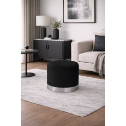 Pufa LUX welurowa z szarą podstawą MG19 – elegancka pufa glamour do salonu