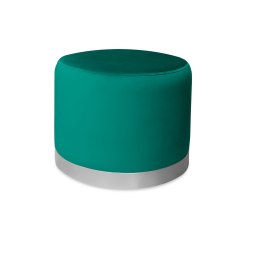 Pufa LUX welurowa z szarą podstawą MG20 – elegancka pufa glamour do salonu