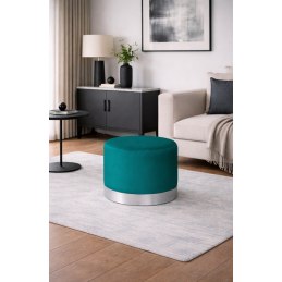 Pufa LUX welurowa z szarą podstawą MG20 – elegancka pufa glamour do salonu